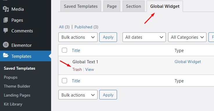 Deleting A Global Widget