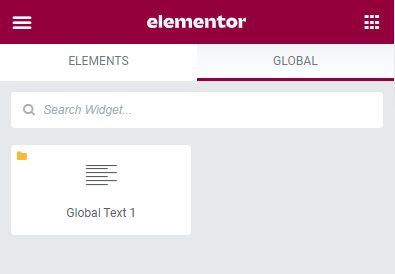 Global Widget In Elementor Pro