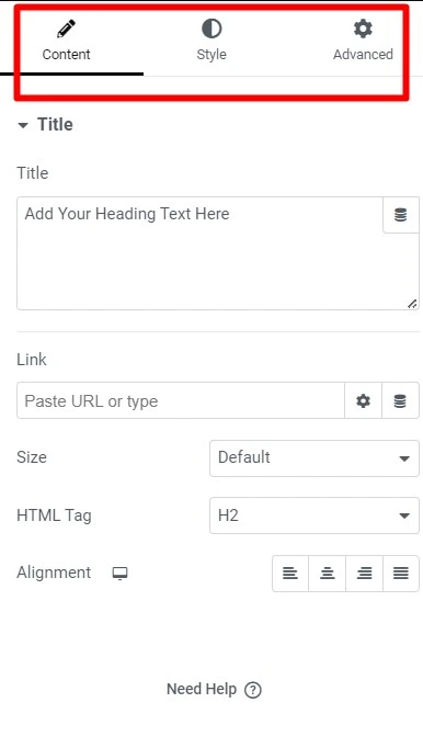 Elementer Advanced Content Setting