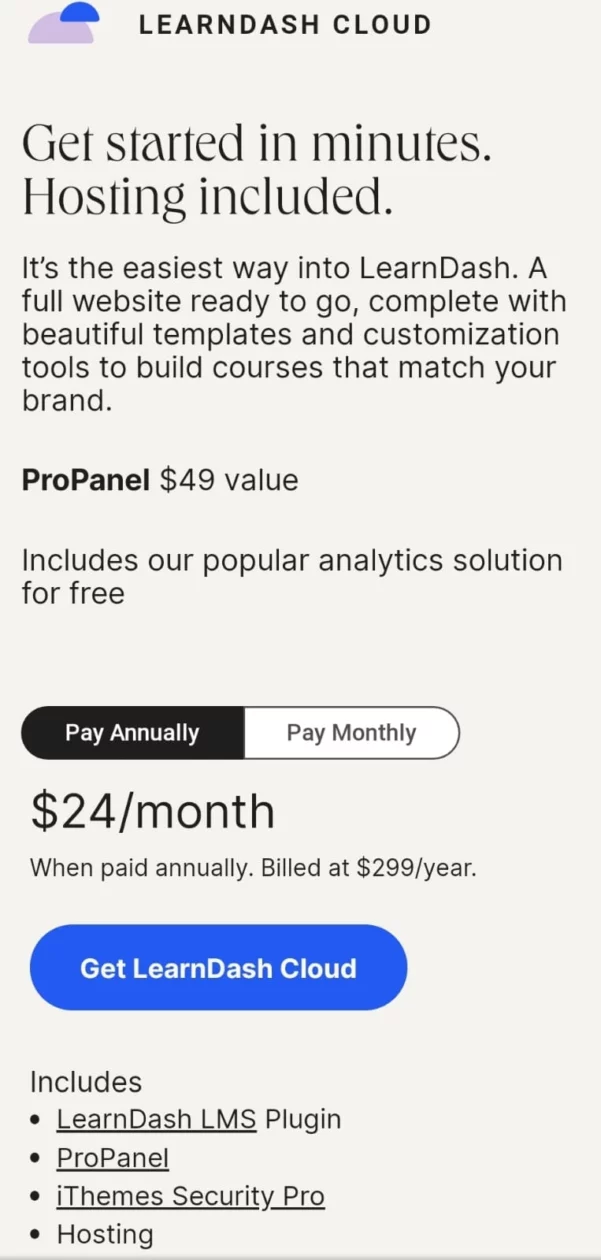 Learndash Cloud Pricing Plan