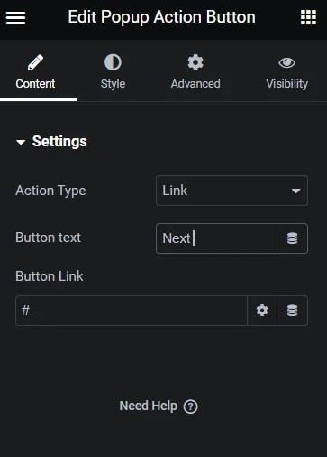 Jetpopup Plugin Action Button