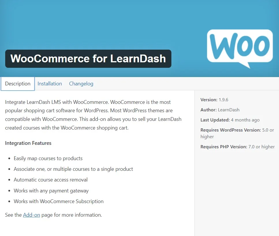 Learndash Woocommerce Integration 