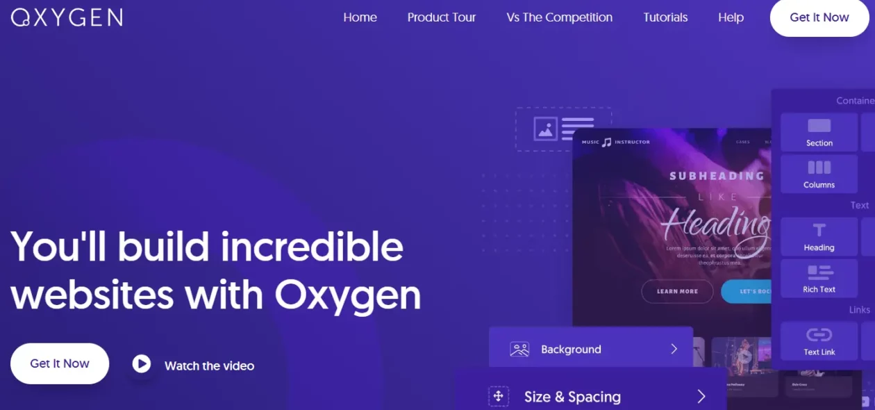 Oxygen Builder For Wordpress Homepage
