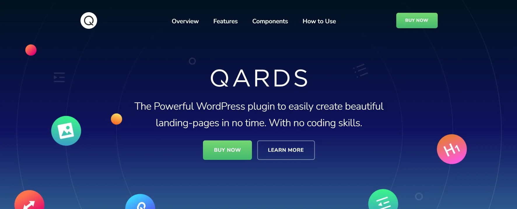 Qards Responsive Landing Page Plugin For Wordpress
