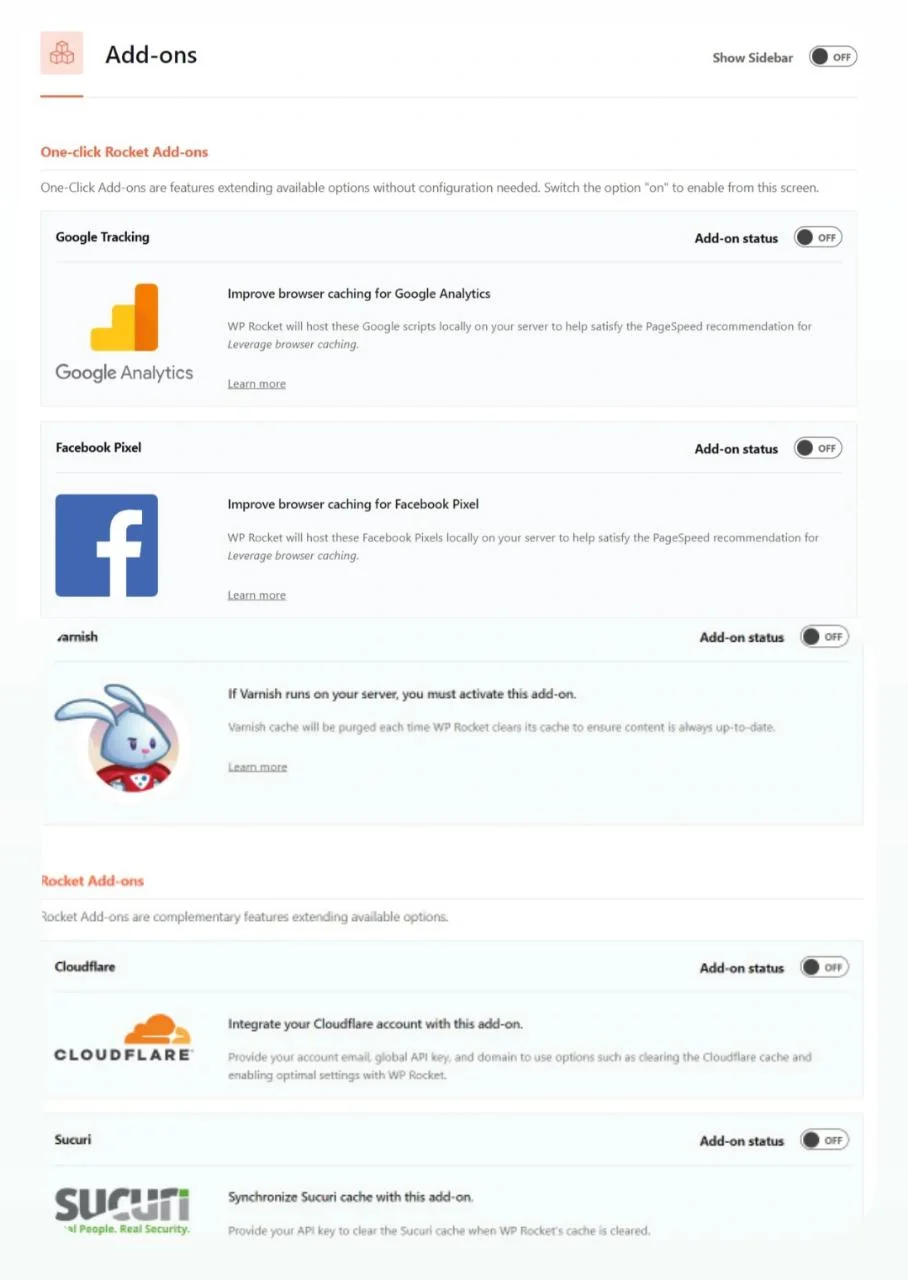 Wp Rocket Addons